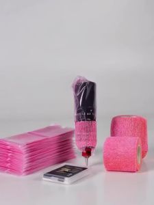200Pcs Disposable Self-Adhesive Tattoo Machine Covers & 3 Rolls Self-Adhesive Grip Tape Hygienic Tattoo Supplies for Artists