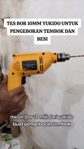 Yukido Mesin Bor Besi & Kayu 10 mm - Electric Drill 10mm Bisa Bolak Balik