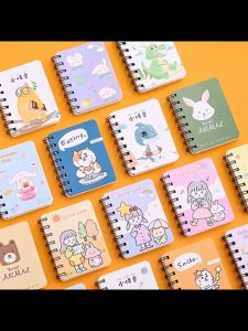 4pcs/set A7 Cartoon Coil Notepad Flip Mini Cute Spiral Notebook Ins Style Aesthetic School Supplies Planner Cute Small Notebooks