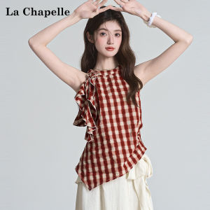 La Chapelle | Gorgeous Check Halter Sleeveless Top