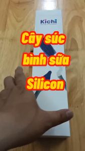 Cây rửa bình sữa silicon Kichilachi cây súc bình sữa silicon và núm vú dụng cụ rửa bình sữa núm vú cho bé quay 360 độ (Không BPA)