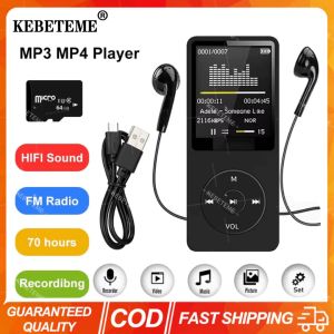 KEBETEME Mini MP3 MP4 Player Portable Walkmen With IPS HD Display TF FM Radio E-Books Recording HiFi Lossless Bluetooth Music Player