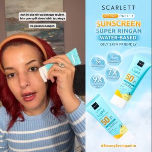 [Oily Skin Friendly] Scarlett Whitening Ultra Light Daily Sunscreen SPF 50+ PA++++ [Water Based] Meresap 20an Detik (Super Ringan) dengan 7X Ceramide 9X Hyaluronic Acid & No Whitecast