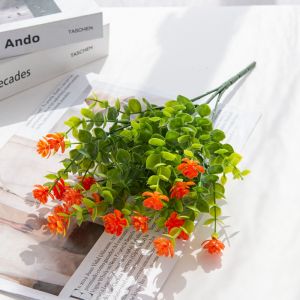 2/4 PCS Artificial Plastic Flowers Fake Eucalyptus Plant Wedding Bridal Bouquet Festival Decora Vase Home Room Bindowsill Bonsai
