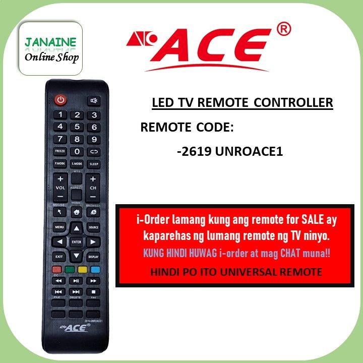 ACE LED - 808 SMART TV/NON-SMART TV REPLACEMENT REMOTE CONTROLLER ...