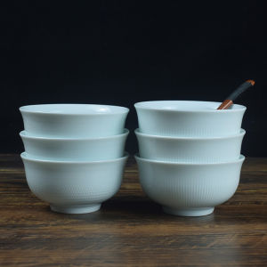 Modern Simple Chinese Style Ceramic Bowl High Temperature Glaze under Color Rice Bowl Soup Bowl Dining Utensils Blue Color