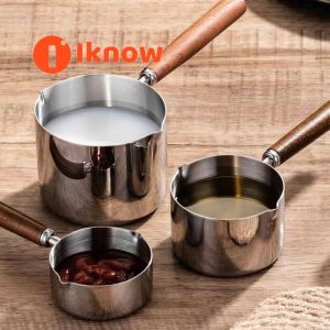 I know Stainless Steel Mini Saucepan Milk Warmer Small Soup Pot for Stove Top Chocolate MeltingOil Dripping Oil Burning