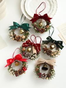LENIHALC | Christmas Bow Bell Door Wreath Decor