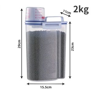 1.5kg/2kg Pet Food Storage Container Cat Food Bin Airtight Moisture Proof Dog Food Bucket Fish Food Container Cat Food Caniste