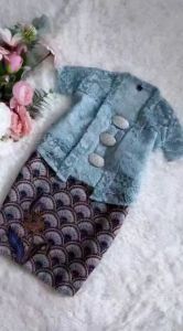Kebaya Kids Newborn - 4Y Kebaya Budak Baju Raya Budak 2023 Baby Blue Colour