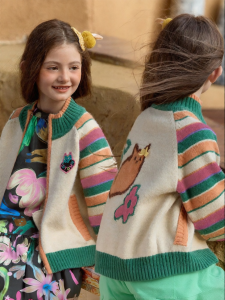 PPTOWN | Cute and Leisure Knit Zip-up Cardigan Sweater for Girls