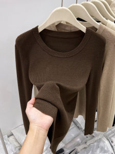 Soft Cozy Womens Knitted Sweater round Neck Pullover Slim Fit Inner Wear Base Shirt Shoulder Width Standard Autumn Winter New Arrival