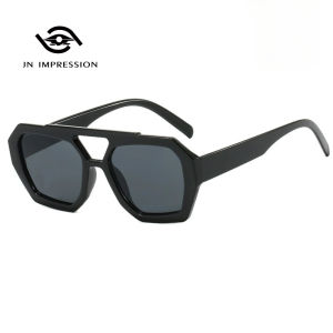JN IMPRESSION Châu Âu và mỹ Đôi Chùm bất thường Kính mát khung vuông mới retro cá tính Kính râm chống tia cực tím