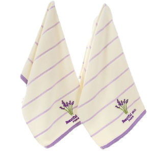 High Quality Embroidered Cotton Towel Set 34x74cm Lavender Aromatherapy Hand Face Towels