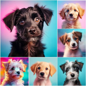 BILIBILI | 5D DIY Full Square Or Round Drill Diamond Painting Pet Puppy Cute Dog Animal Portrait For Adults Home Wall Decor Relaxing Gift