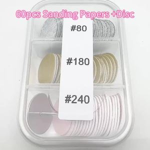 25mm Nail Sanding Disc Kit – 60pcs Sanding Pads with Mandrel Nail Drill Sanding Discs Set for Manicure Pedicure