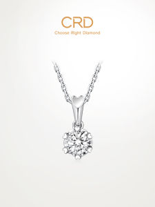 Platinum Diamond Pendant Necklace Single Natural Diamond Platinum Chain Natural Diamond Jewelry Gift from CRD Klaidi