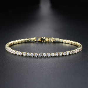 Stoneage | Fashion 2.5mm Zirconia Tennis Bracelet for Women Crystal Charm Designer Tennis Thin Chain Bracelet on Hand Wedding Jewelry KC128