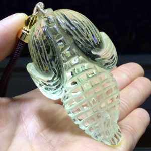 天然黄水晶玉米吊坠    size: 73*42*25mm