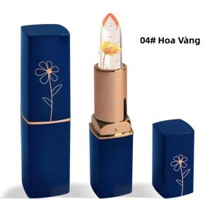Nhiệt Độ Thay Đổi Màu Son Dưỡng Môi Crystal Jelly Flower Lipstick Gloss Dưỡng Ẩm Dưỡng Ẩm Không Dính Trang Điểm Lâu Trôi