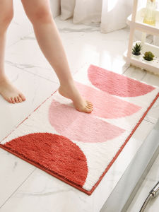 Thảm Phòng Tắm Chống Trượt Thảm Phòng Khách Bằng Vải Nhung Mềm Mại Dùng Trong Gia Đình Thảm Phòng Tắm Màu Kem Phong Cách Tươi Mới