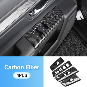 For Honda CR-V 6th Gen 2023 2024 2025 CRV Hybrid ABS Car Window Glass Lift Switch Button Panel Trim Cover Frame Stickers