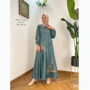 Gamis Katun Bordir Terbaru Rempel Lereng