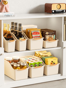 Large Capacity Kitchen Storage Box with Wheels Spice Organizer Cabinet Arrangement Desktop Organizer Box Plastic Multi-functional