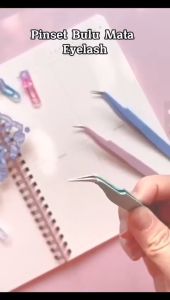 Pinset Bulu Mata Model Bengkok Lengkung / Eyelash Tweezer Extensions / Aplikator Capitan Bulumata