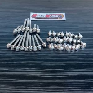 น็อตแคร้งเครื่องเลส พร้อม น็อตชุดสีเลสก้นหอย แดช นิว / dash new งานเลสแท้