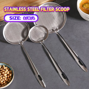 Jozoo Kitchen Stainless Steel Mesh Spoon Sifter Sieve Filter Kitchenware Cooking Skimmer Strainer S/M/L