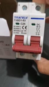 TAXNELE DC MCB 25A 2P 1000V Solar Mini Circuit Breaker
