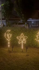 ggjjshop ไฟปักสนาม ปรับได้ ไฟกระพริบ นิ่ง โคมไฟปักสนาม พลังงานแสงอาทิตย์ ไฟคริสต์มาส สำหรับตกแต่ง บ้าน สนามหญ้า ไฟสวนกลางคืน กันน้ำ