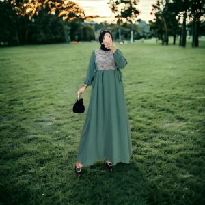 Gamis Crinkle Rempel Mix Brukat Armany