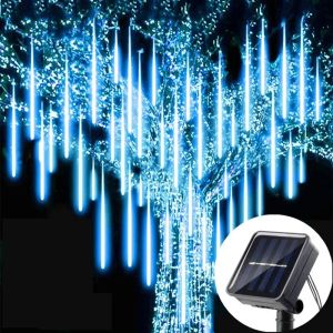 Meteor Shower Rain String Lights Waterproof Garden Light 8 Tubes Christmas Tree Holiday Party Wedding Holiday Decoration