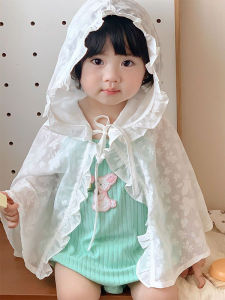 New Baby Outing Cape Coat Infant Toddler Summer Thin Princess Style Boys Girls Clothes with Hood Sun Protection Clothes