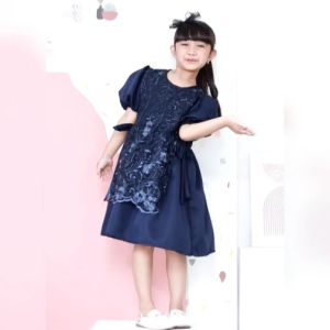 DRESS BRUKAT ANAK LALUNA LENGAN PENDEK DRESS PESTA KONDANGAN