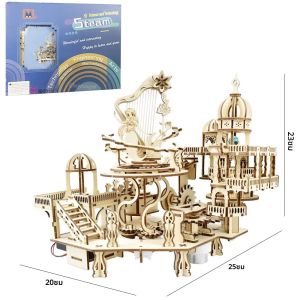 ใหม่ล่าสุด 3D ปริศนาไม้ Mystery Island Music กล่อง DIY Assembly Model Kit สําหรับผู้ใหญ่เด็ก ของขวัญวันวาเลนไทน์