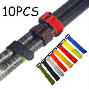Ready Stocked 10pcs Fishing Rod Tie Holder Strap Suspender Fastener Hook Loop Ties Belt Strapping Wrap Band Outdoor Fish Tool