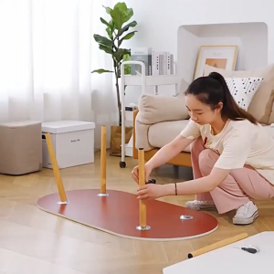 Sofa Side Table Multifunctional Oval Coffee Table Bedroom Small Table White Coffee Table Modern Living Room Wooden Table