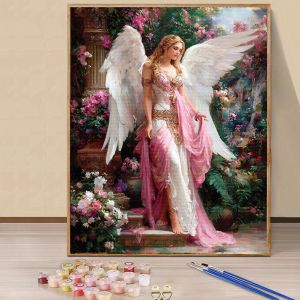 Acrylic Paint By Numbers Dreamy Angel Garden Oil Painting Package Art Picture For Bedroom Wall Adults Hand Painted Unique Gift