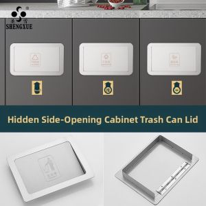 SHENGXUE | Wall-mounted Push-to-open Garbage Bin Lid 304 Stainless Steel