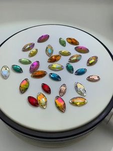 Isi 72pcs Payet Diamond Kaca Sampan-6*12mm