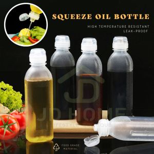 JD Home 🇲🇾 [Ready Stock] ❤ 300/500ML Leak-Proof Squeeze Oil Bottle Japanese Style Cross Valve Oil Bottle Food Grade PP5 High Temperature Resistan Oil Control Measuring Bottle Sauce Olive Oil Vinegar Kitchen Dispenser Seasoning Container / 尖叫油瓶