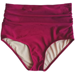 High Waist Womens Swimsuit Nylon Fabric Elastic Pleated Triangle Shorts Black Red Green White Pink Grid Pattern Swimming Suit