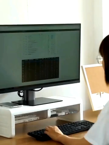 แท่นวางแล็ปท็อป ชั้นวางจอคอม มาพร้อมกับสองลิ้นชัก 9 ซม./15 ซม