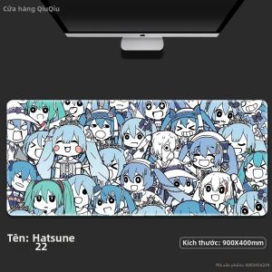Hatsune Miku Anime Miếng Lót Chuột Cao Su Chống Trơn Trượt Có Cổ Tay Cho Máy Tính Laptop Game Thủ Để Bàn Thảm Hỗ Trợ Bàn Phím