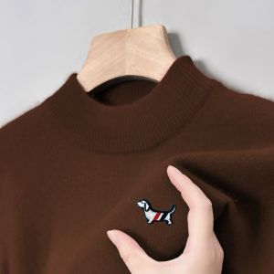 Áo Len Nam Cao Cấp Cổ Giả Thêu Hình Chó Chất Liệu Mềm Mại Ấm Áp Thời Trang Thu Đông Dày Dặn Chất Liệu Polyester Acrylic Viscose