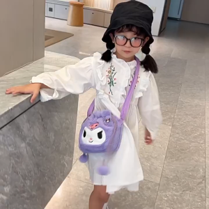 กระเป๋าคาดไหล่แบบมีเชือก กระเป๋าเป้สะพายหลังแบบมีเชือกผูกไหล่ลายการ์ตูน Cinnamoroll Melody สุดน่ารักสำหรับเด็กผู้หญิง