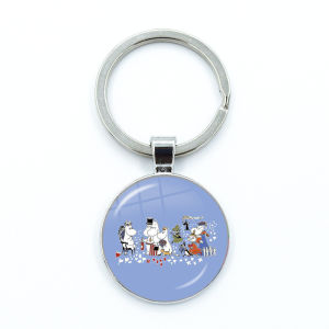Moomin Keychain Timeless Gemstone Pendant Creative Gift Keyring Jewelry Cross-Border Arabia Design